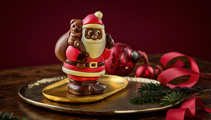 Schokohohlfigur "Weihnachtsmann mit Sack"