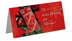Grusskarte Nikolausstiefel rot