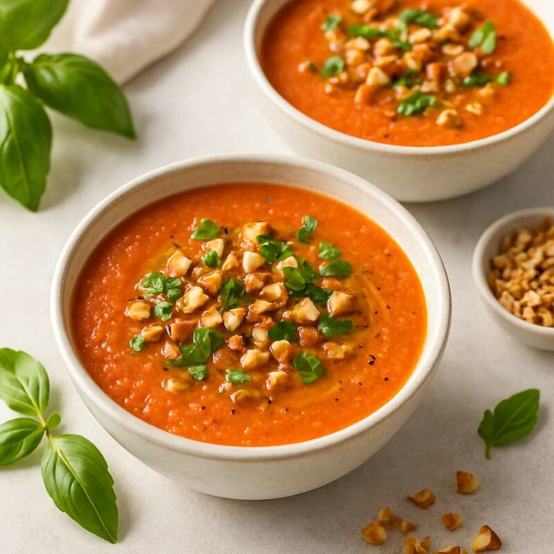 Gazpacho mit ger&ouml;steten Mandeln