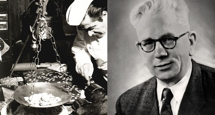 Historisches Bild zeigt Gründer E. Otto Schmidt und Bruder Franz beim Herstellen der Lebkuchen