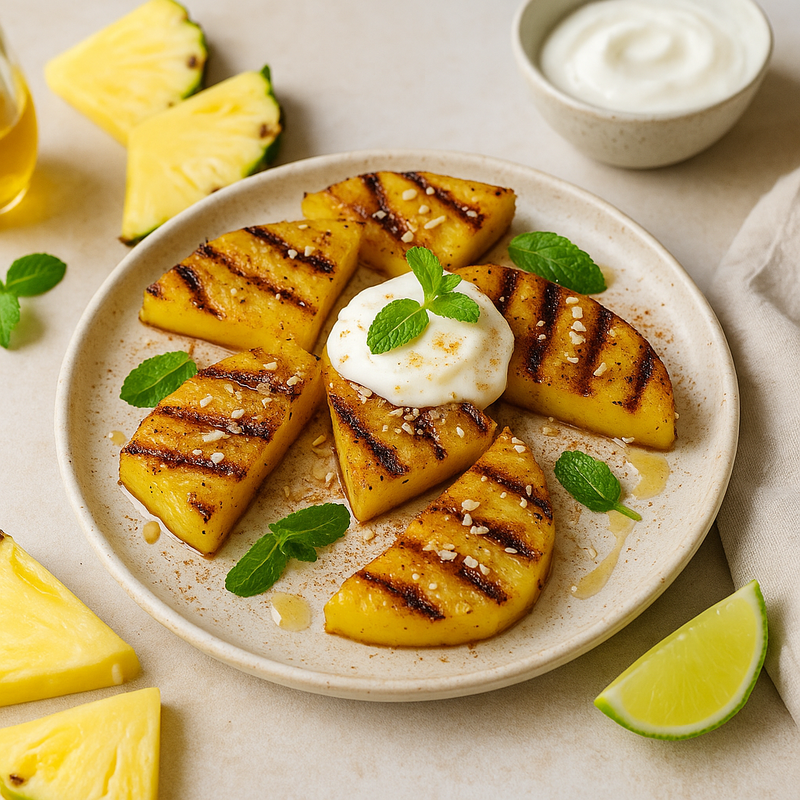 Gegrillte Ananas mit Zimt & Kokos