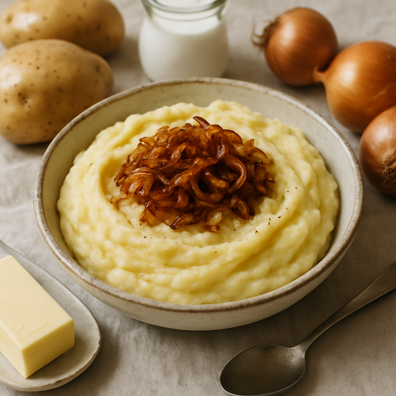 Cremiger Kartoffelstampf mit R&ouml;stzwiebeln