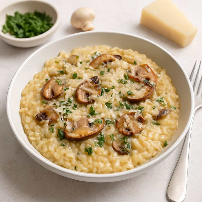Pilzrisotto mit Parmesan & Tr&uuml;ffel&ouml;l