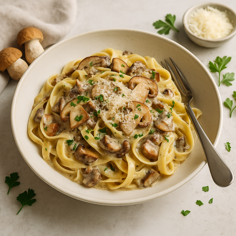 Steinpilz Pasta mit Rahmso&szlig;e