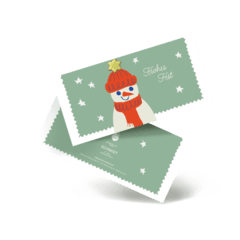 Grußkarte Schneemann mit Hut