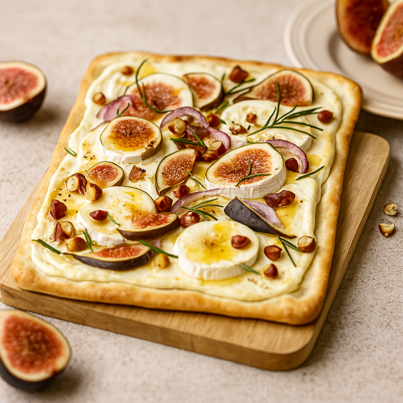 Herbstlicher Flammkuchen mit Feigen & Ziegenk&auml;se