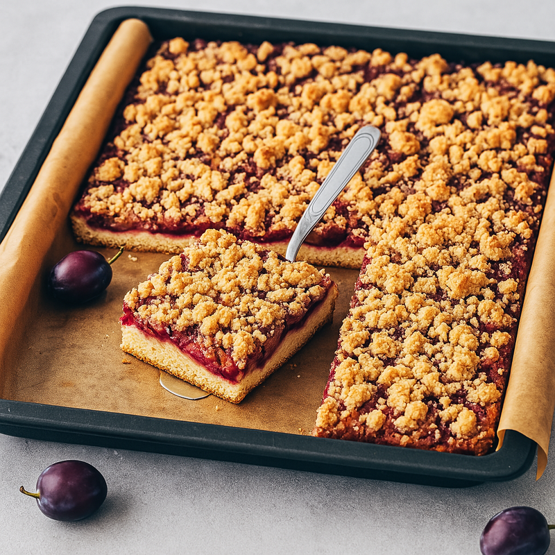 Zwetschgenkuchen mit knusprigen Streuseln