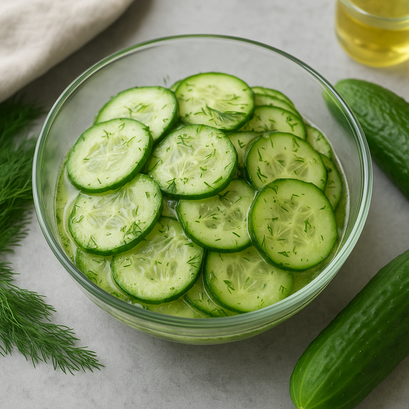 Gurkensalat mit Essig und &Ouml;l