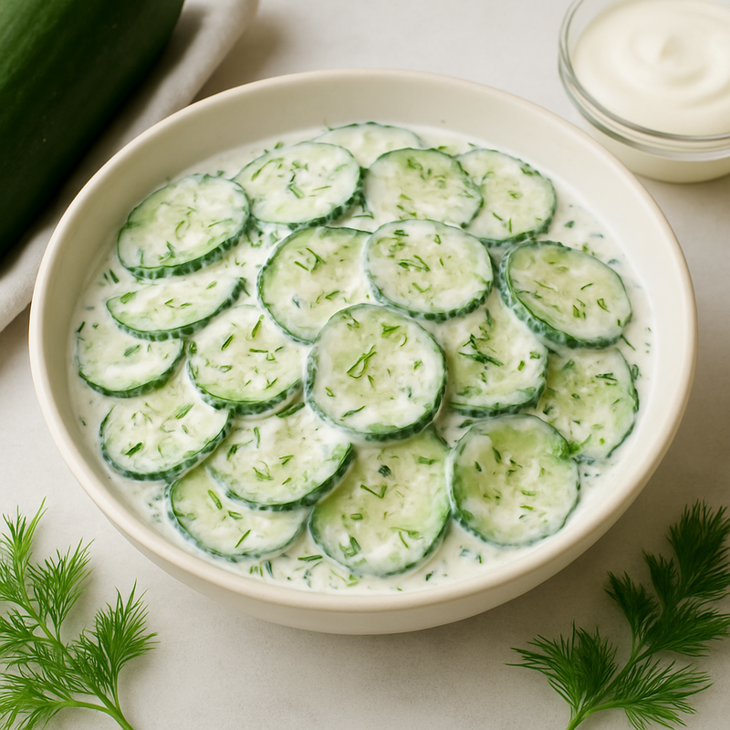 Gurkensalat mit Joghurt-Dressing