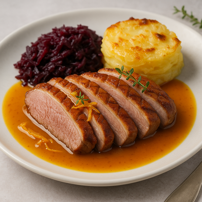 Entenbrust mit Orangensauce