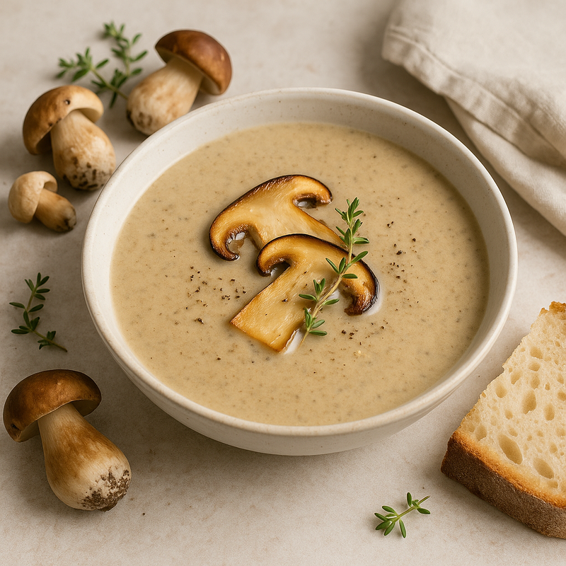 Steinpilzsuppe mit Sahne & Thymian